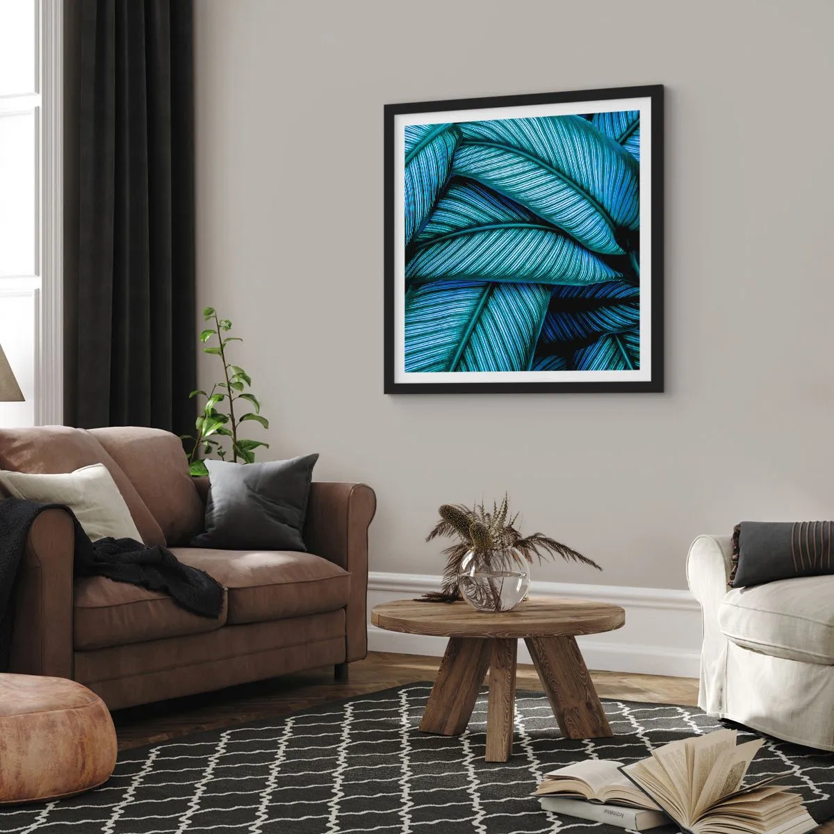 Affisch i svart ram - Livslinjer - 30x30 cm