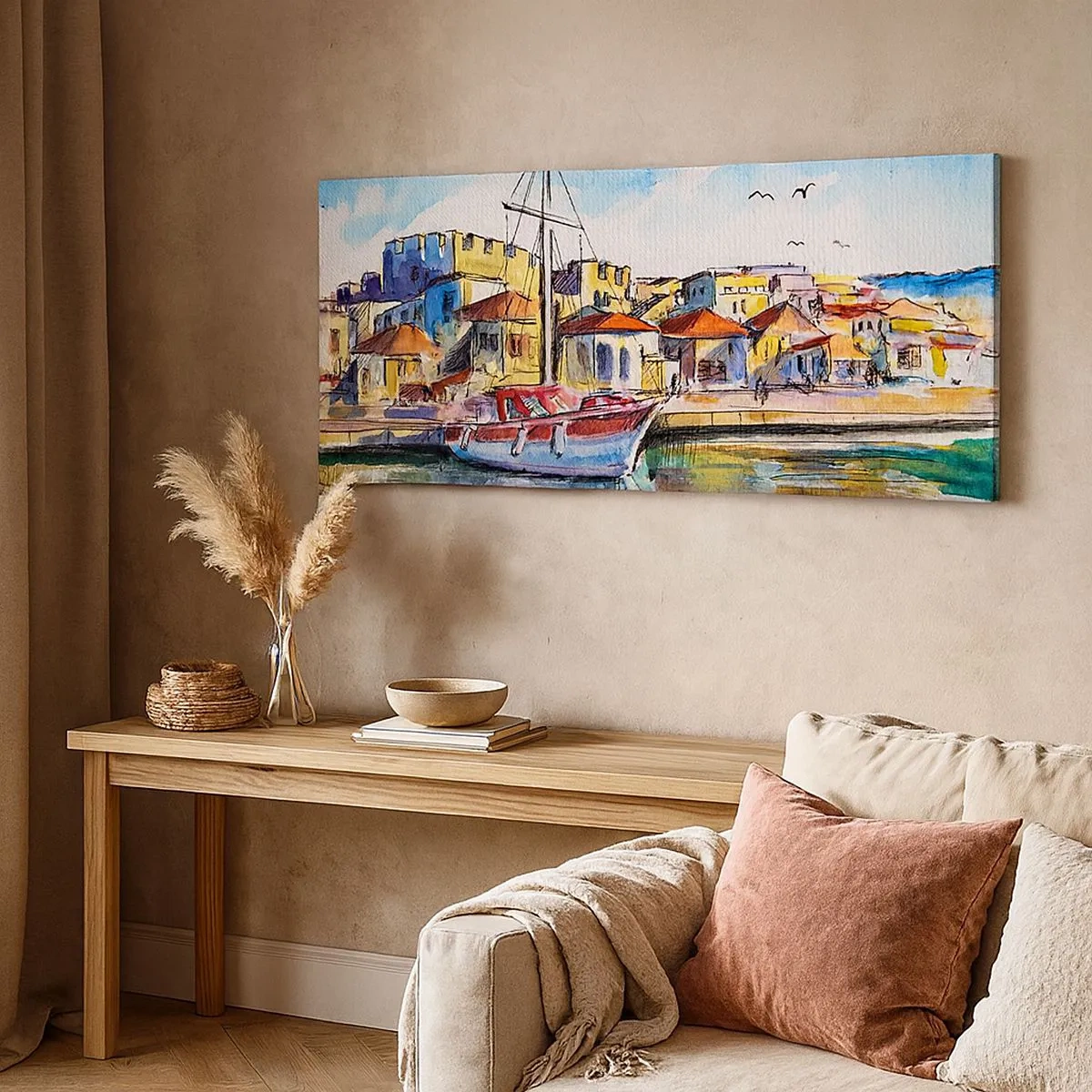 Canvastavla - Bild på duk - Regnbågseftermiddag - 100x40 cm