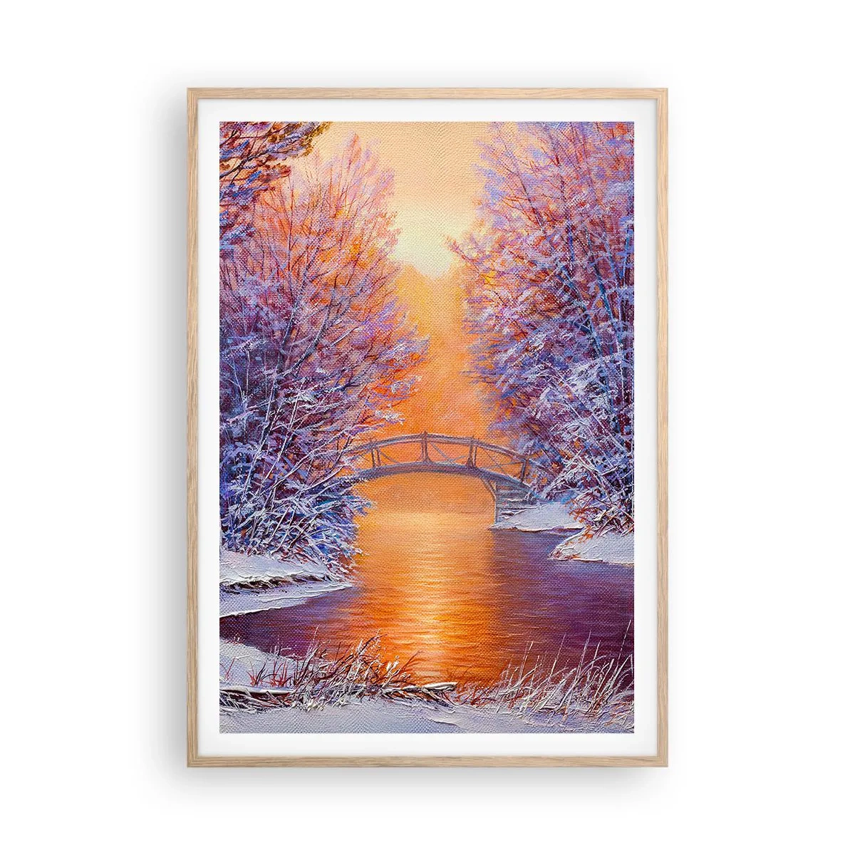 Affisch i ram av ljusek - Låt oss mötas här - 70x100 cm