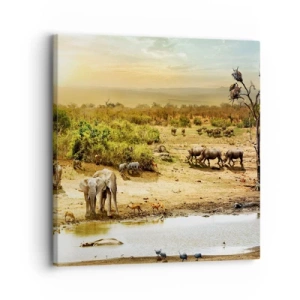 Canvastavla - Bild på duk - "Det mynnade en flod från Eden…" - 30x30 cm