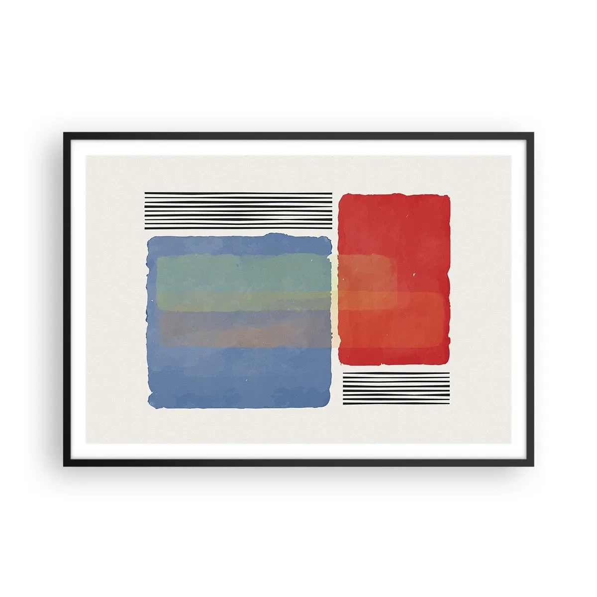 Affisch i svart ram - Geometrins anda  - 100x70 cm