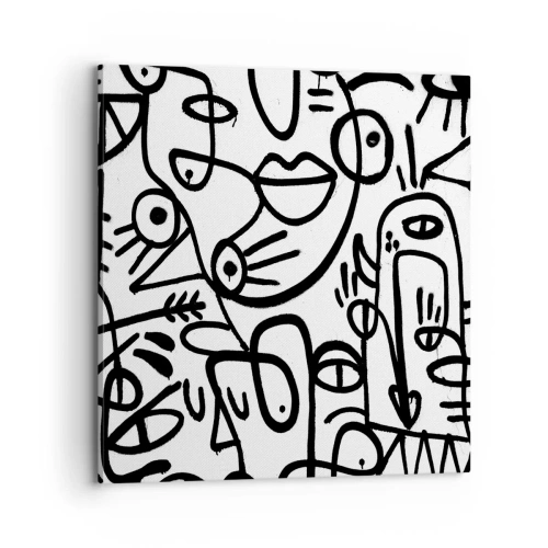 Canvastavla - Bild på duk - Ansikten och hägringar - 70x70 cm