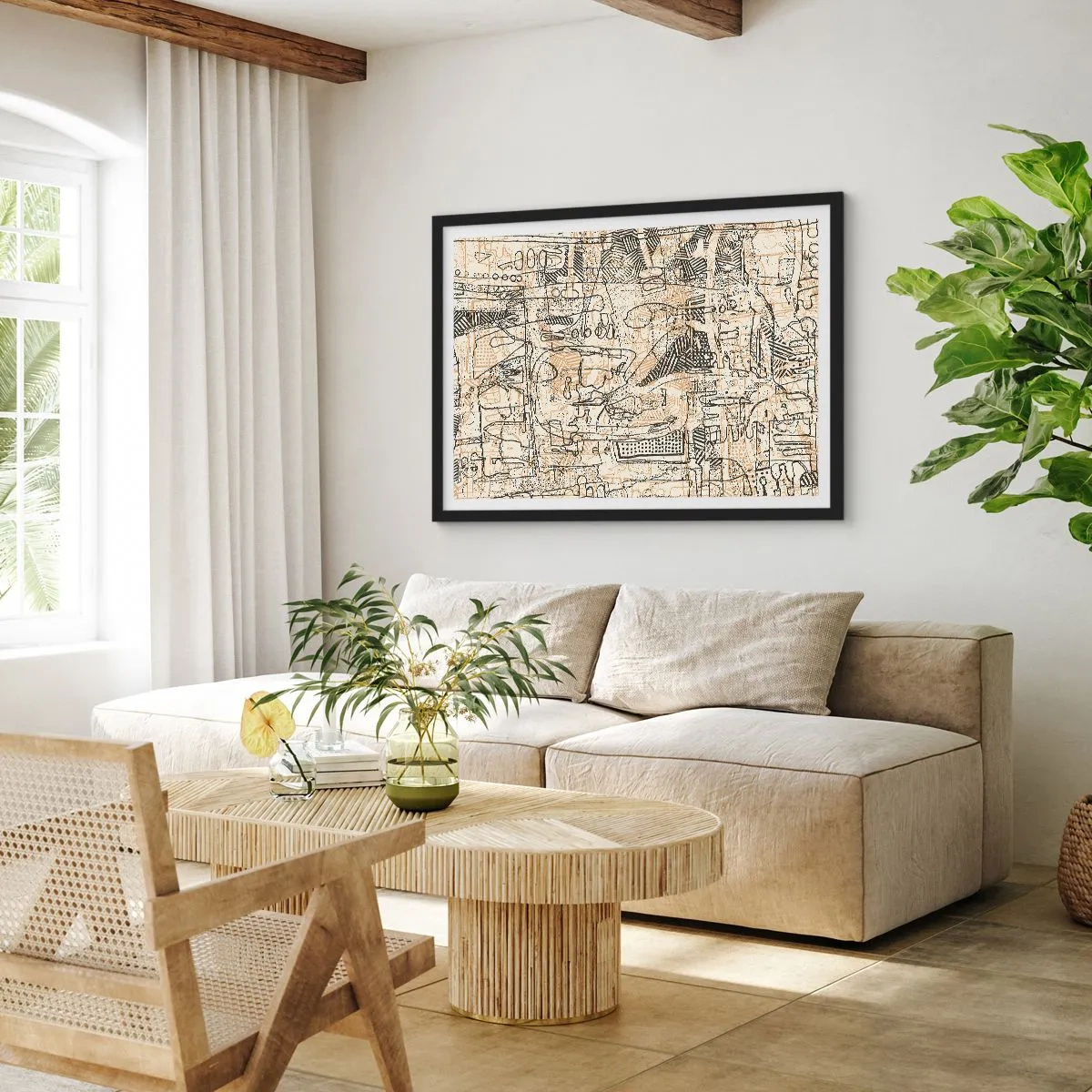Affisch i svart ram - Väntar på avkodning - 70x50 cm
