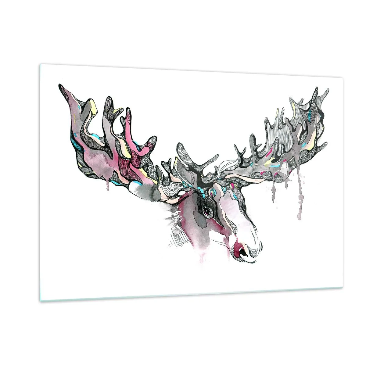 Glastavla - Bild på glas - Skogskungens krona - 120x80 cm