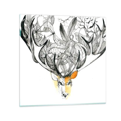 Glastavla - Bild på glas - Ymnighetshorn - 40x40 cm