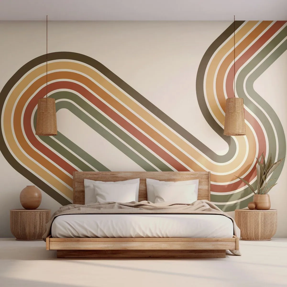 Fototapet Premium Canvas - Zig-zack mot målet - Abstraktion, Bit, Modernt mönster - 250x175 cm