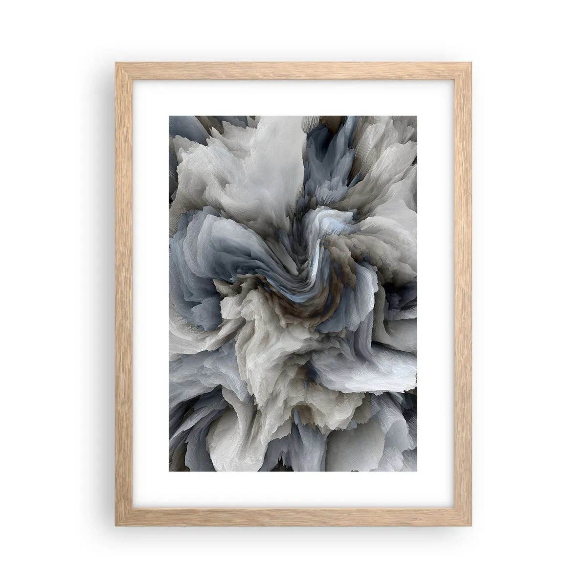 Affisch i ram av ljusek - Sten och blomma - 30x40 cm