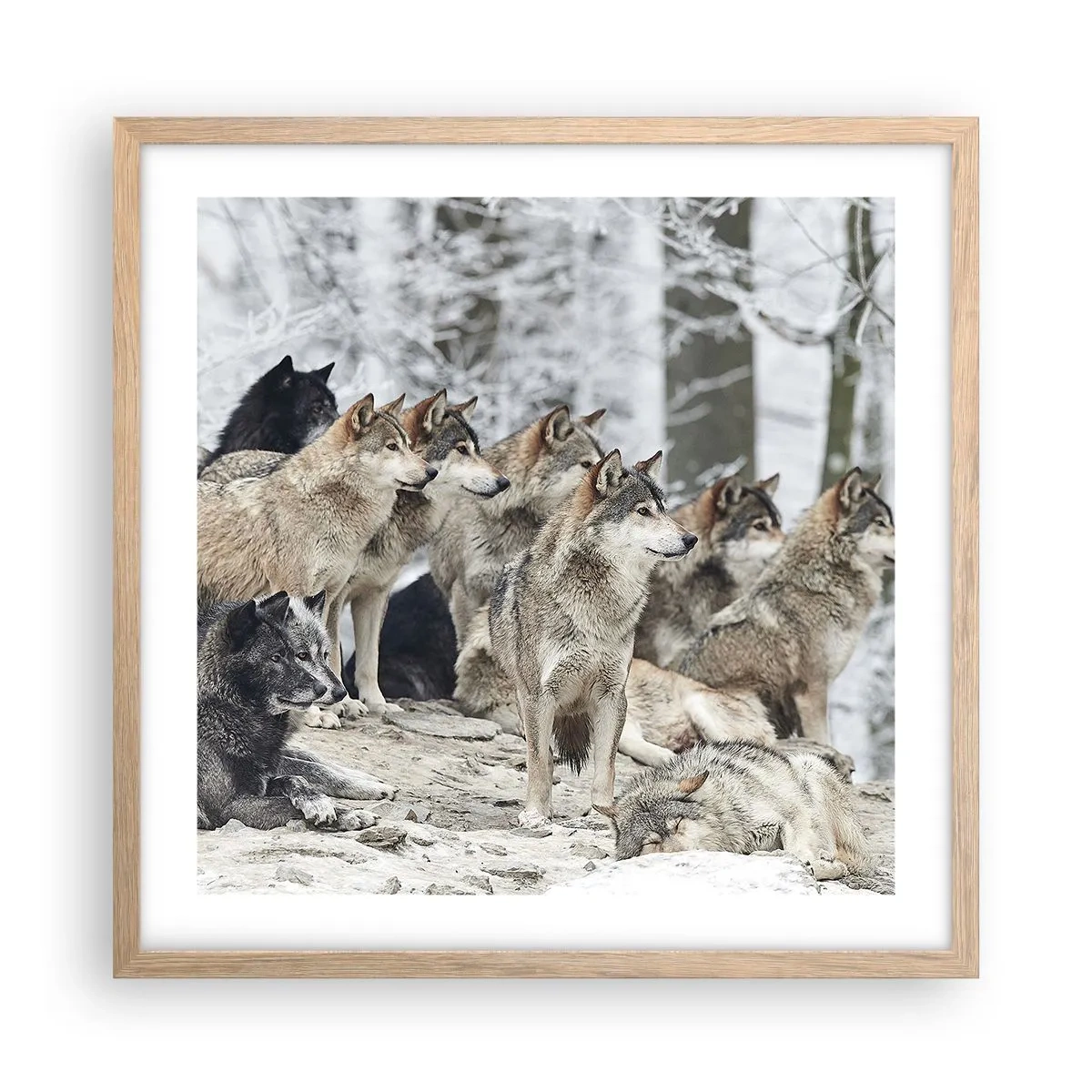 Affisch i ram av ljusek - Familj och vänner - 50x50 cm