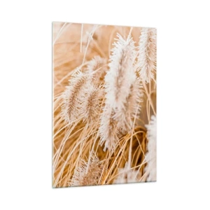 Glastavla - Bild på glas - Gyllene gräsrassel - 50x70 cm