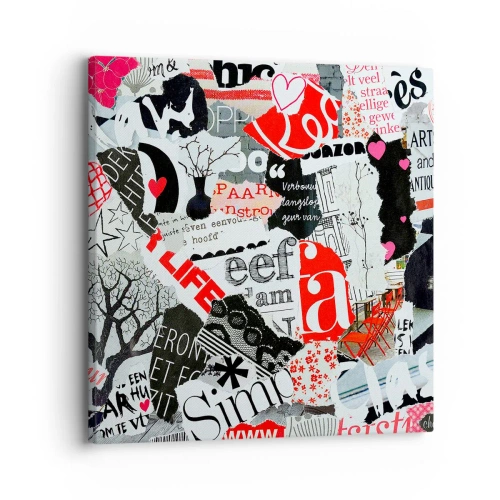 Canvastavla - Bild på duk - Hipster collage - 30x30 cm