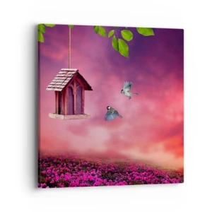 Canvastavla - Bild på duk - Inbjudan till middag - 40x40 cm