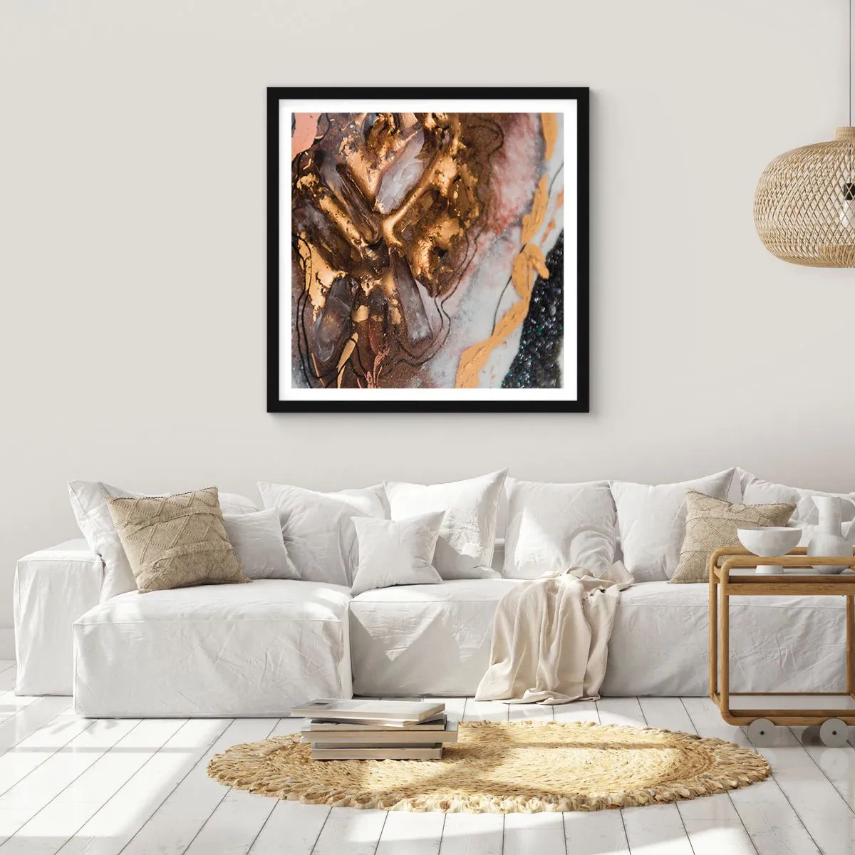 Affisch i svart ram - Jordens element - 50x50 cm