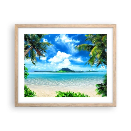 Affisch i ram av ljusek - Tropikens azur - 50x40 cm