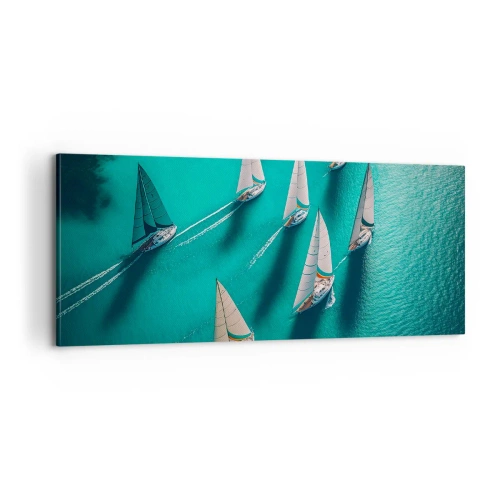 Canvastavla - Bild på duk - Tävla med vinden - 100x40 cm