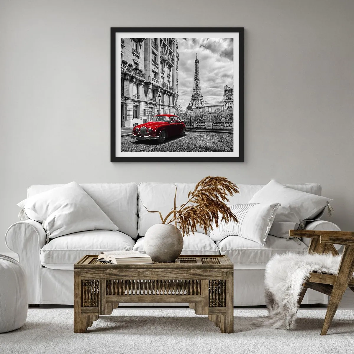 Affisch i svart ram - Rovdjuret i staden - 50x50 cm