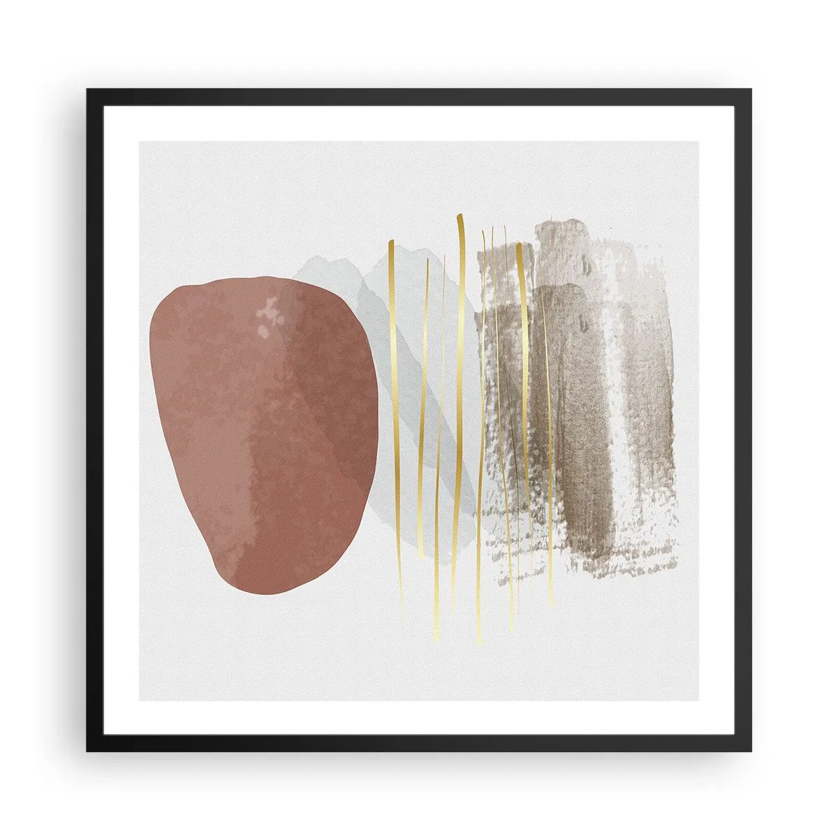 Affisch i svart ram - Abstrakt pelargång - 60x60 cm