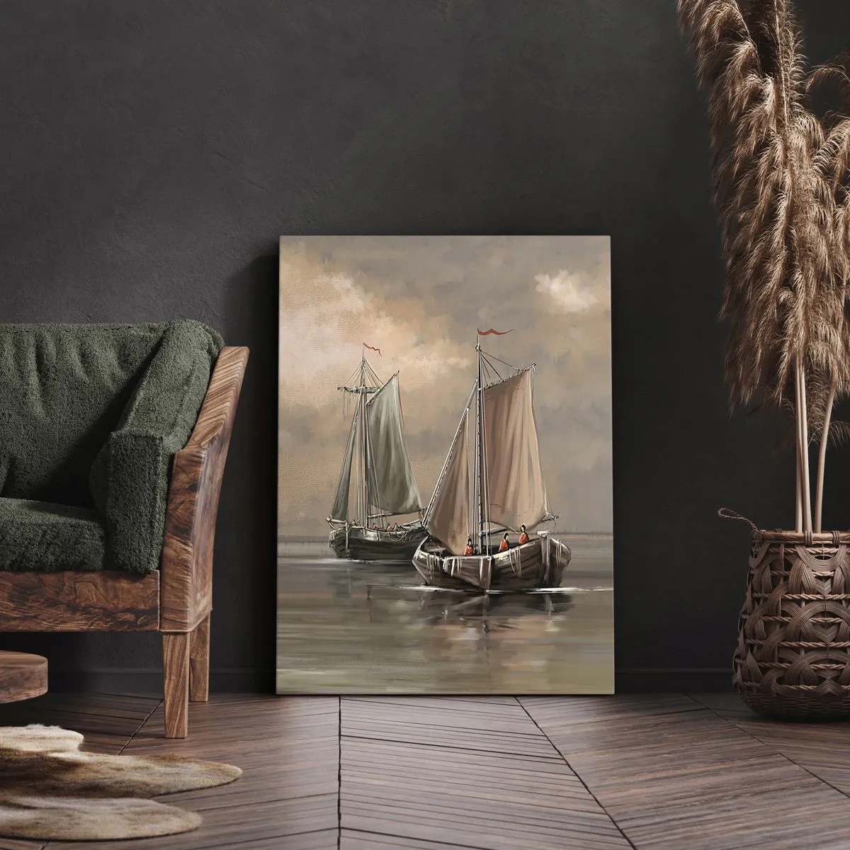Canvastavla - Bild på duk - Seglarnas hemkomst - 50x70 cm
