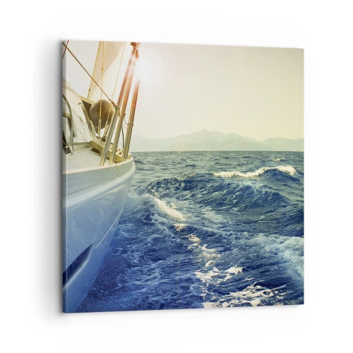 Canvastavla - Bild på duk - Mot äventyret - 60x60 cm