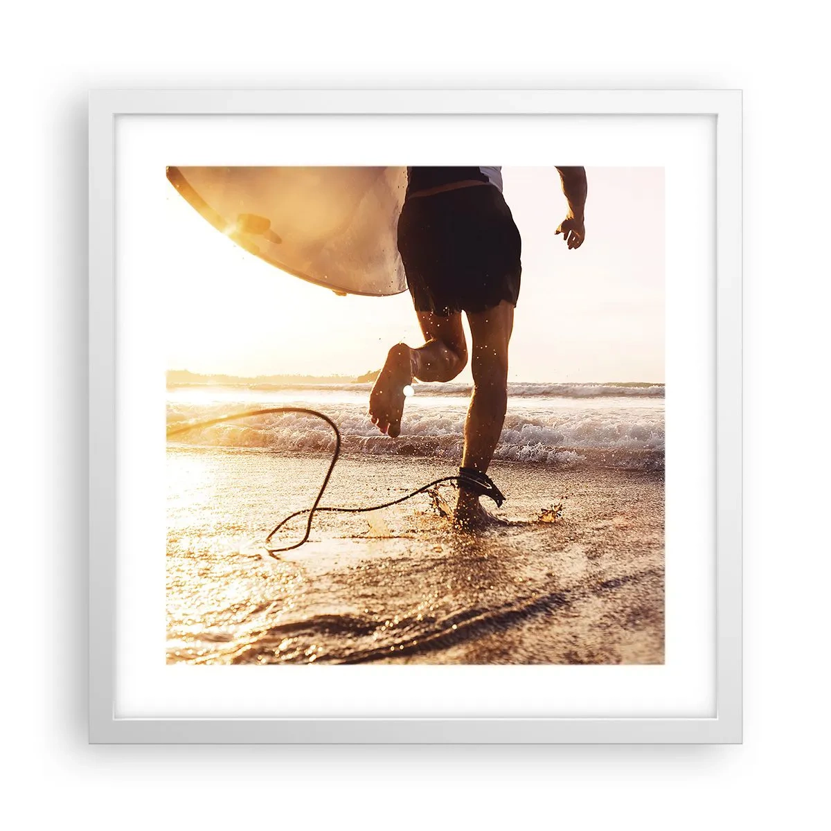 Affisch i vit ram - Möta vågorna - 40x40 cm