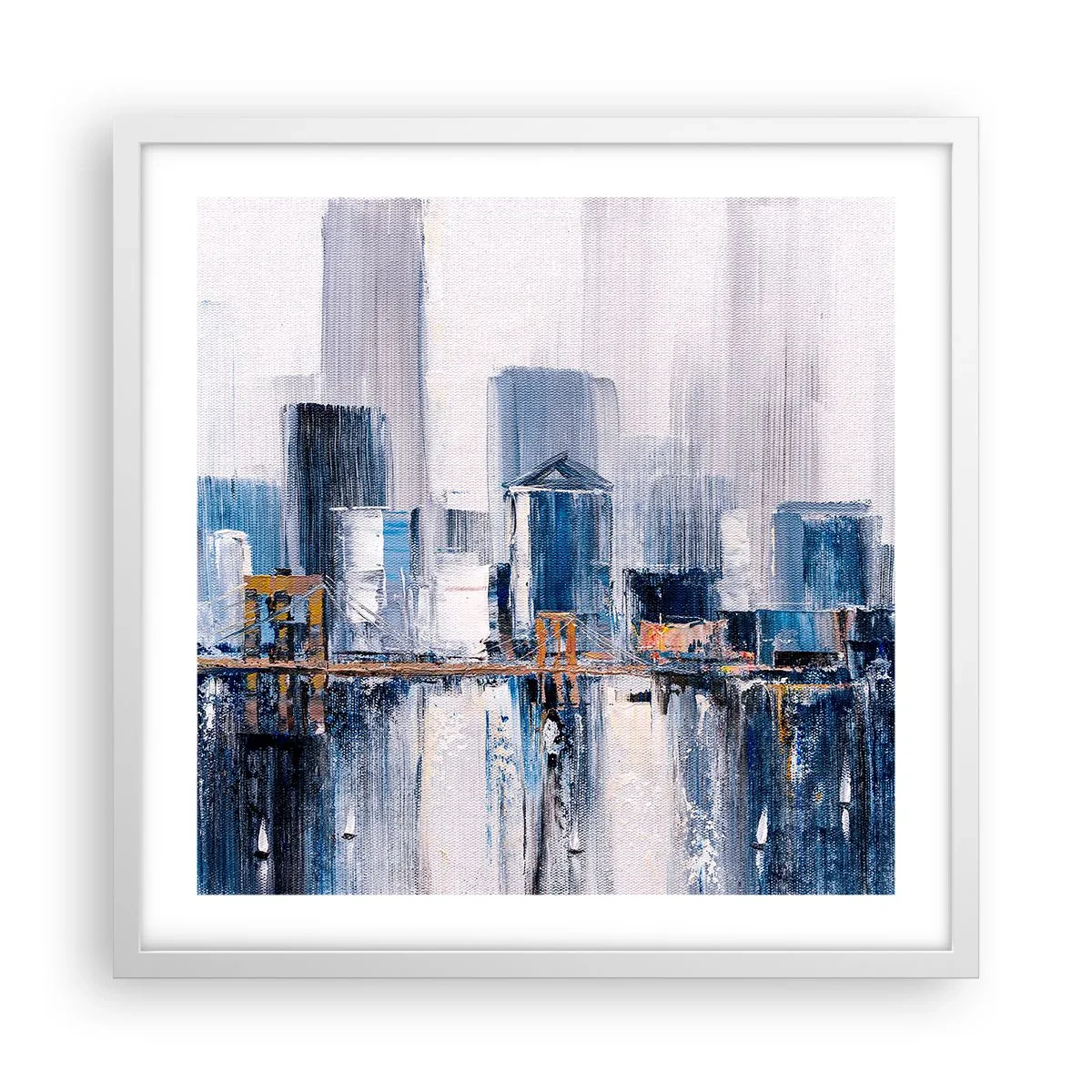 Affisch i vit ram - New York-impression - 50x50 cm