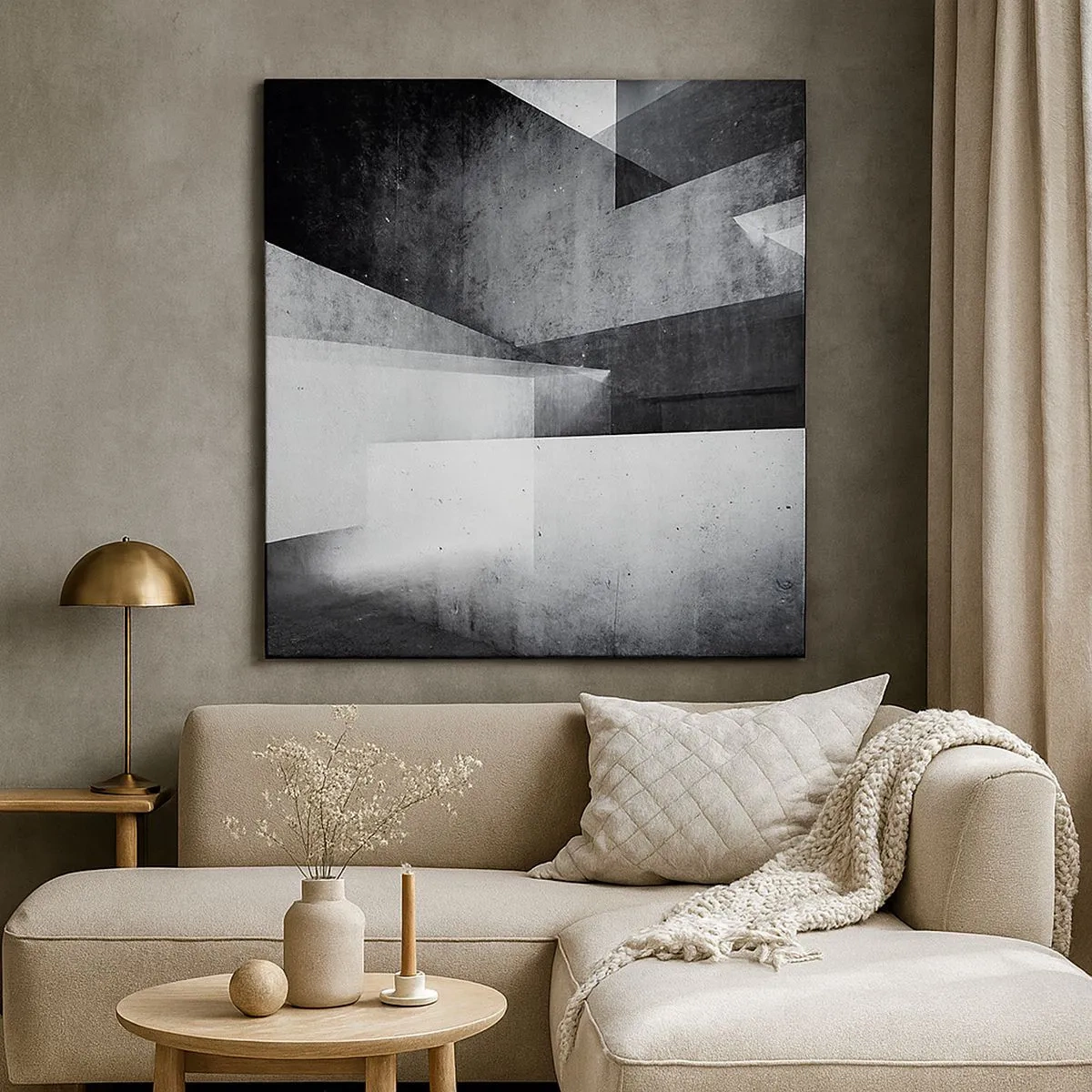 Canvastavla - Bild på duk - Rummets struktur - 30x30 cm