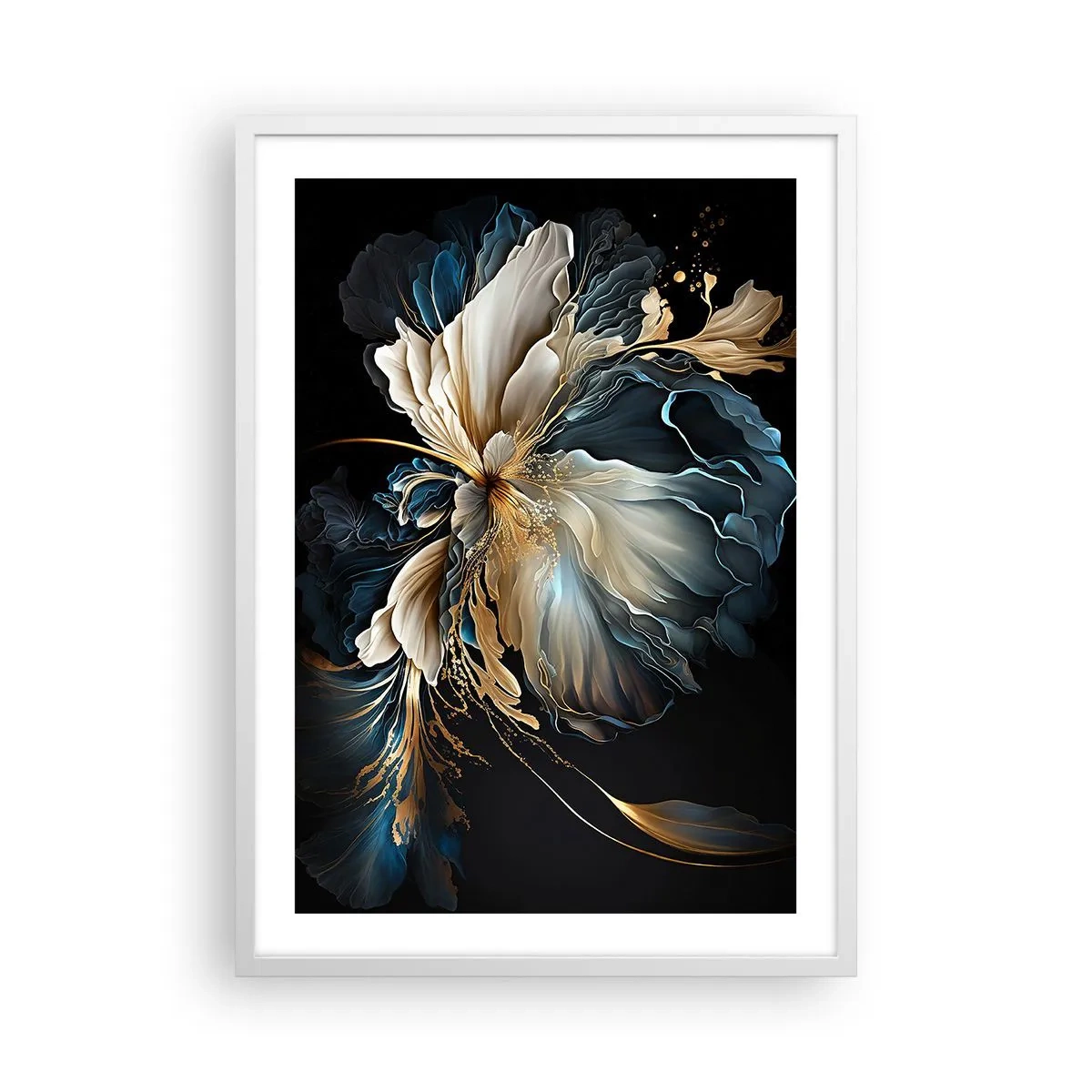 Affisch i vit ram - Sagolik ormbunksblomma - 50x70 cm