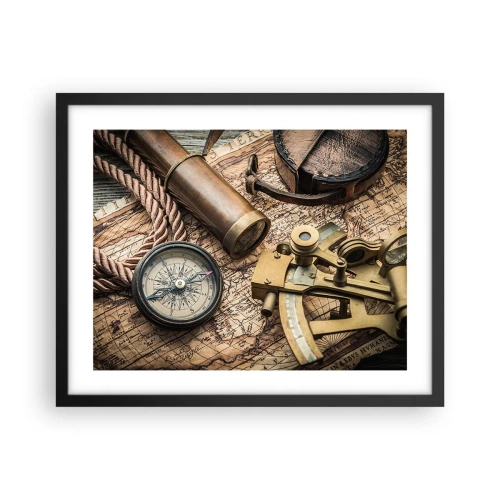 Affisch i svart ram - Sätt ut kursen - 50x40 cm