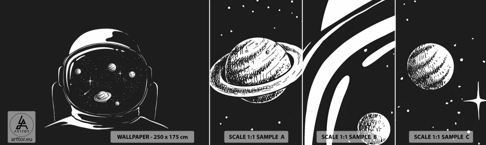 Fototapet Prov Standard Eco - Fin utsikt - Astronaut, Kosmos, Universum - 100x30 cm