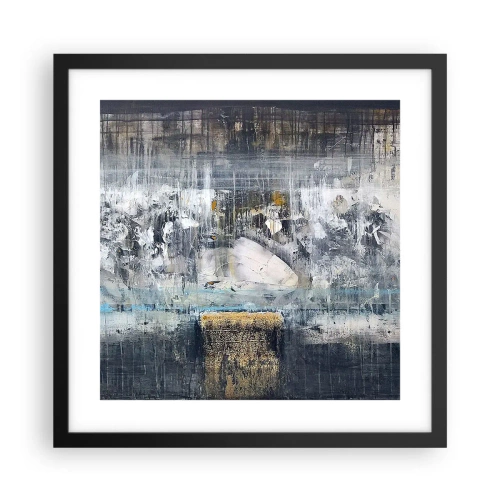 Affisch i svart ram - På is och klumpar - 40x40 cm