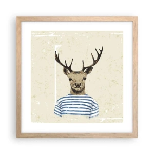 Affisch i ram av ljusek - Ty jag gillar randiga tröjor! - 40x40 cm