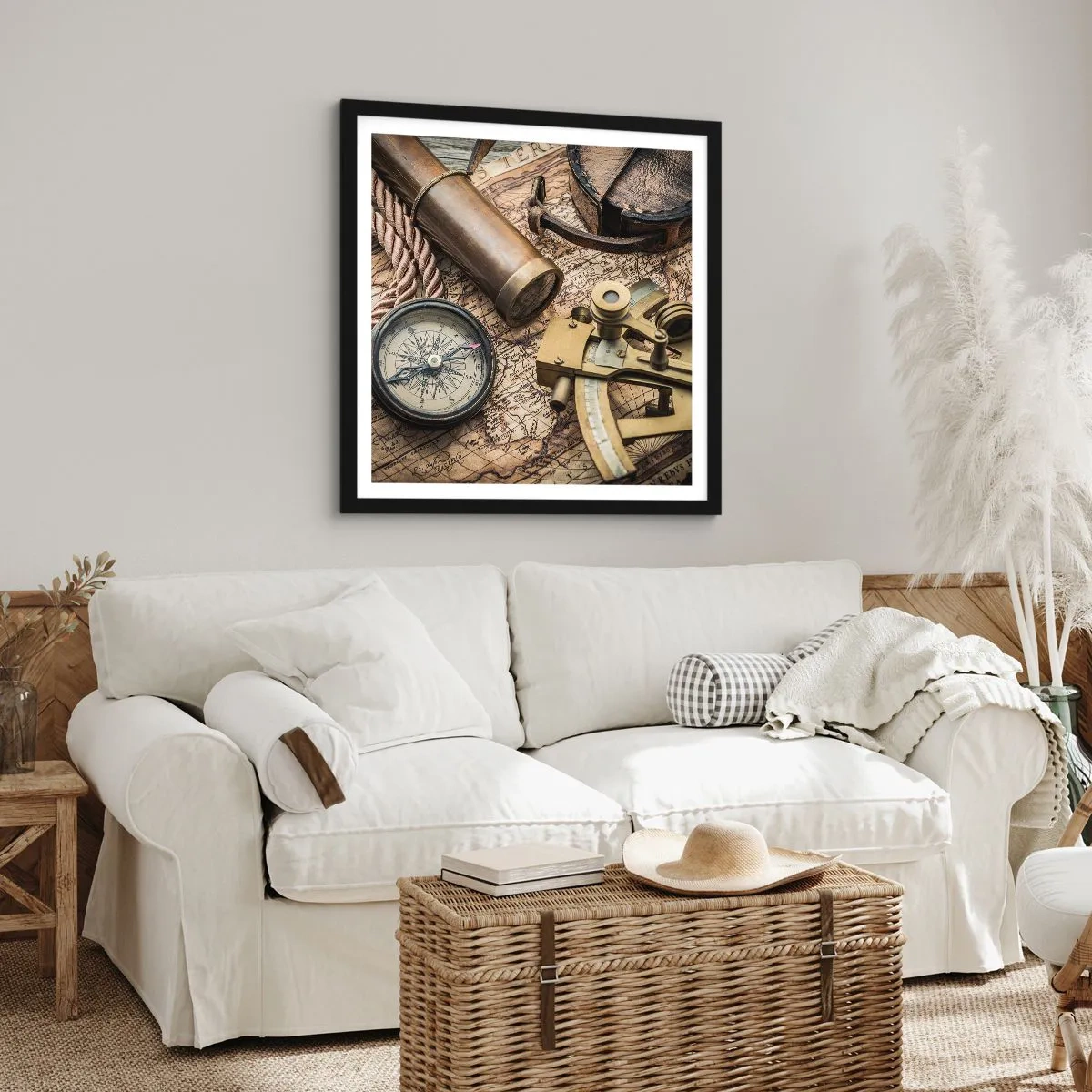 Affisch i svart ram - Sätt ut kursen - 60x60 cm