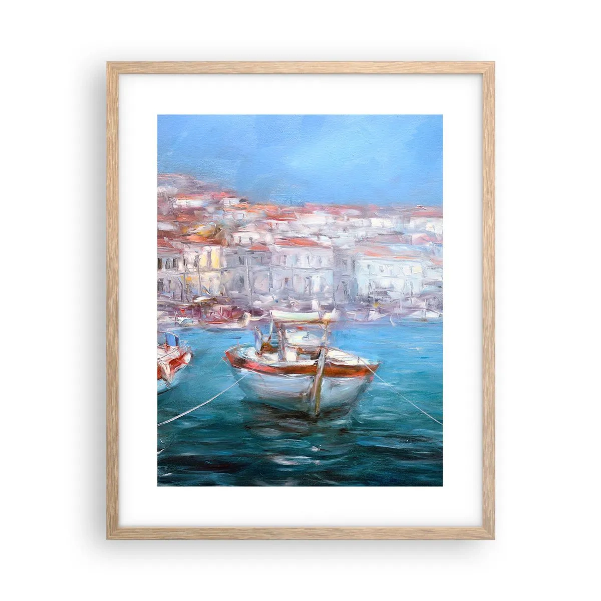 Affisch i ram av ljusek - Italiensk vik - 40x50 cm