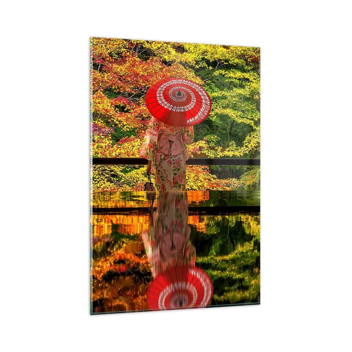 Glastavla - Bild på glas - I naturens tempel - 80x120 cm