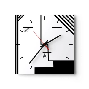 Väggklocka - Klocka på glas - Bara en kyss - 30x30 cm