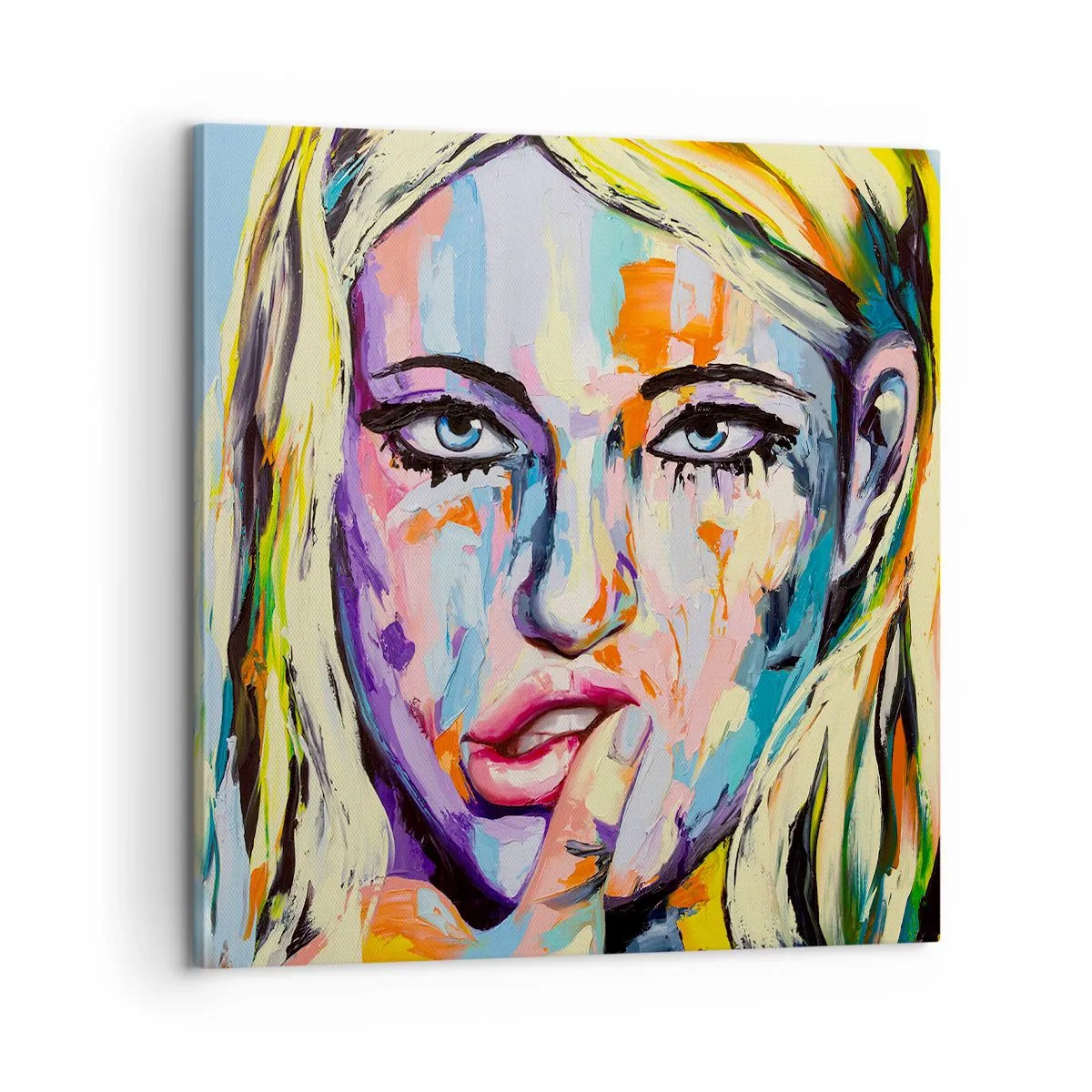 Canvastavla - Bild på duk - Titta henne rakt in i ögonen - 60x60 cm