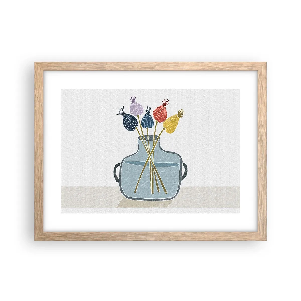 Affisch i ram av ljusek - Vallmovas - 40x30 cm