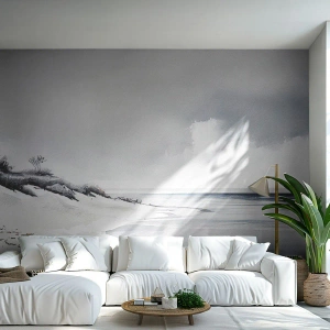 Fototapet Premium Canvas - Alltid tillsammans - Sanddyner, Strand, Hav - 250x175 cm