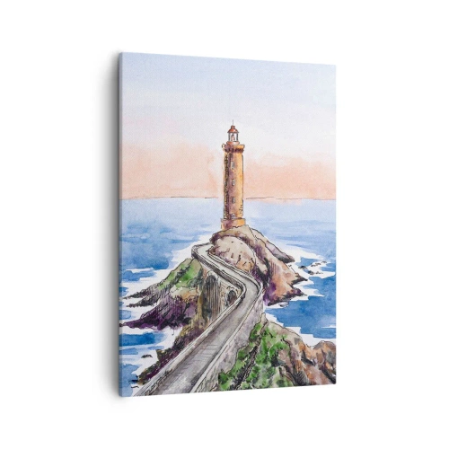 Canvastavla - Bild på duk - Vänd mot havet - 50x70 cm