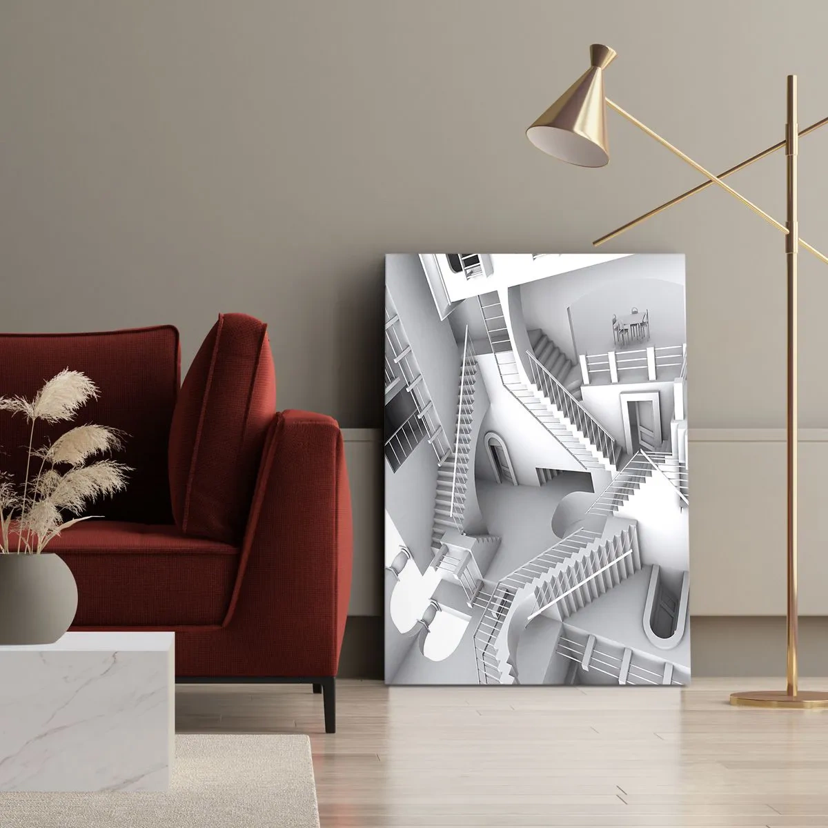 Canvastavla - Bild på duk - Rummets paradoxer - 50x70 cm