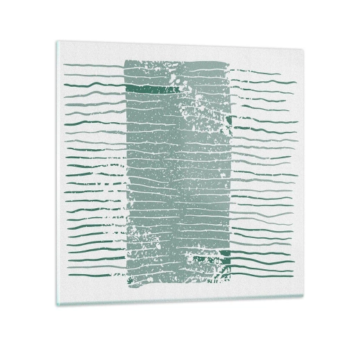 Glastavla - Bild på glas - Marin abstraktion - 50x50 cm