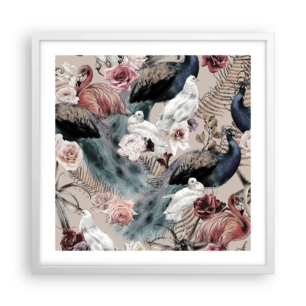 Affisch i vit ram - I palatsträdgården - 50x50 cm