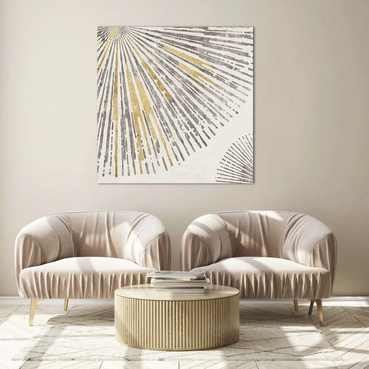 Glastavla - Bild på glas - Radiens skönhet - 70x70 cm