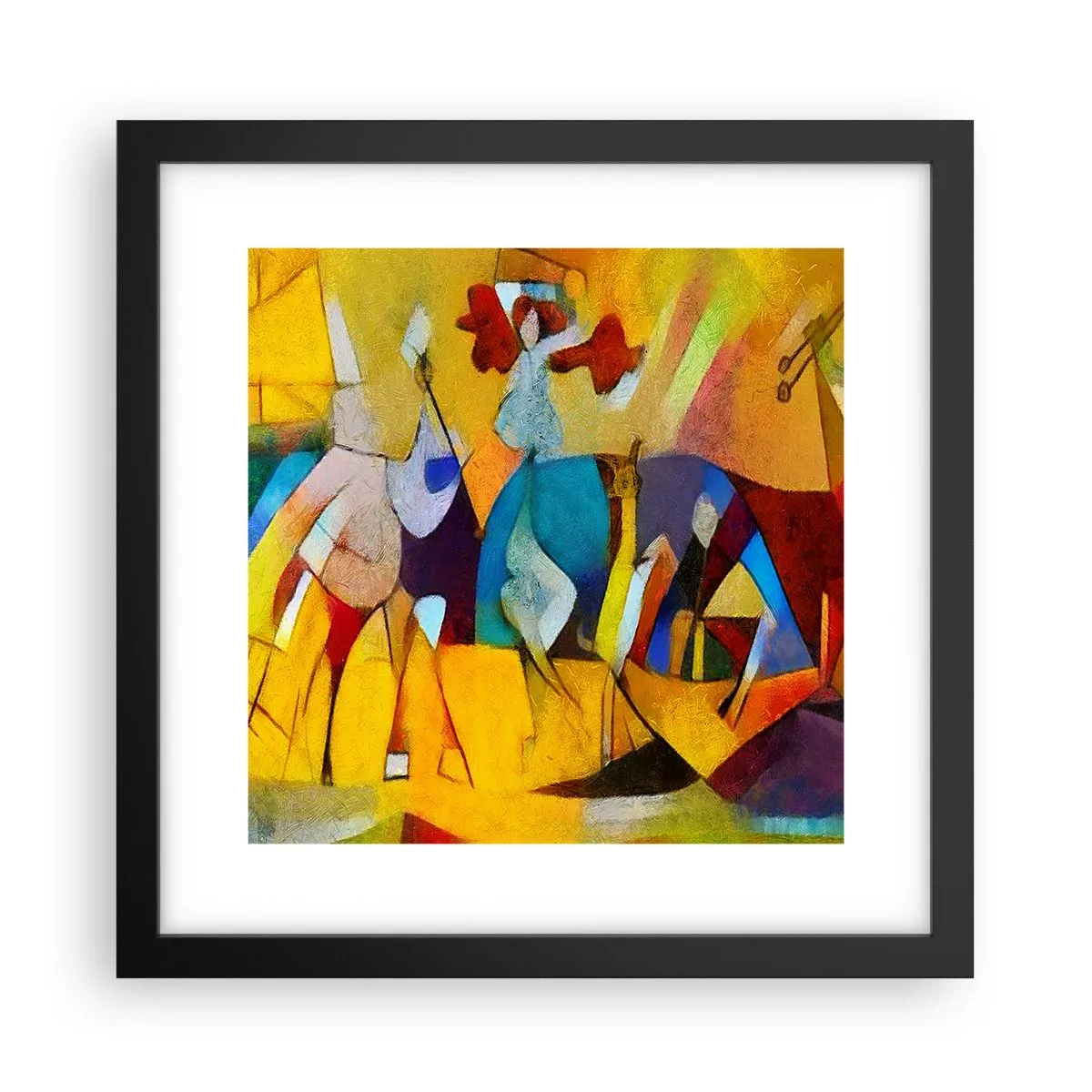 Affisch i svart ram - Sol - liv -glädje - 30x30 cm