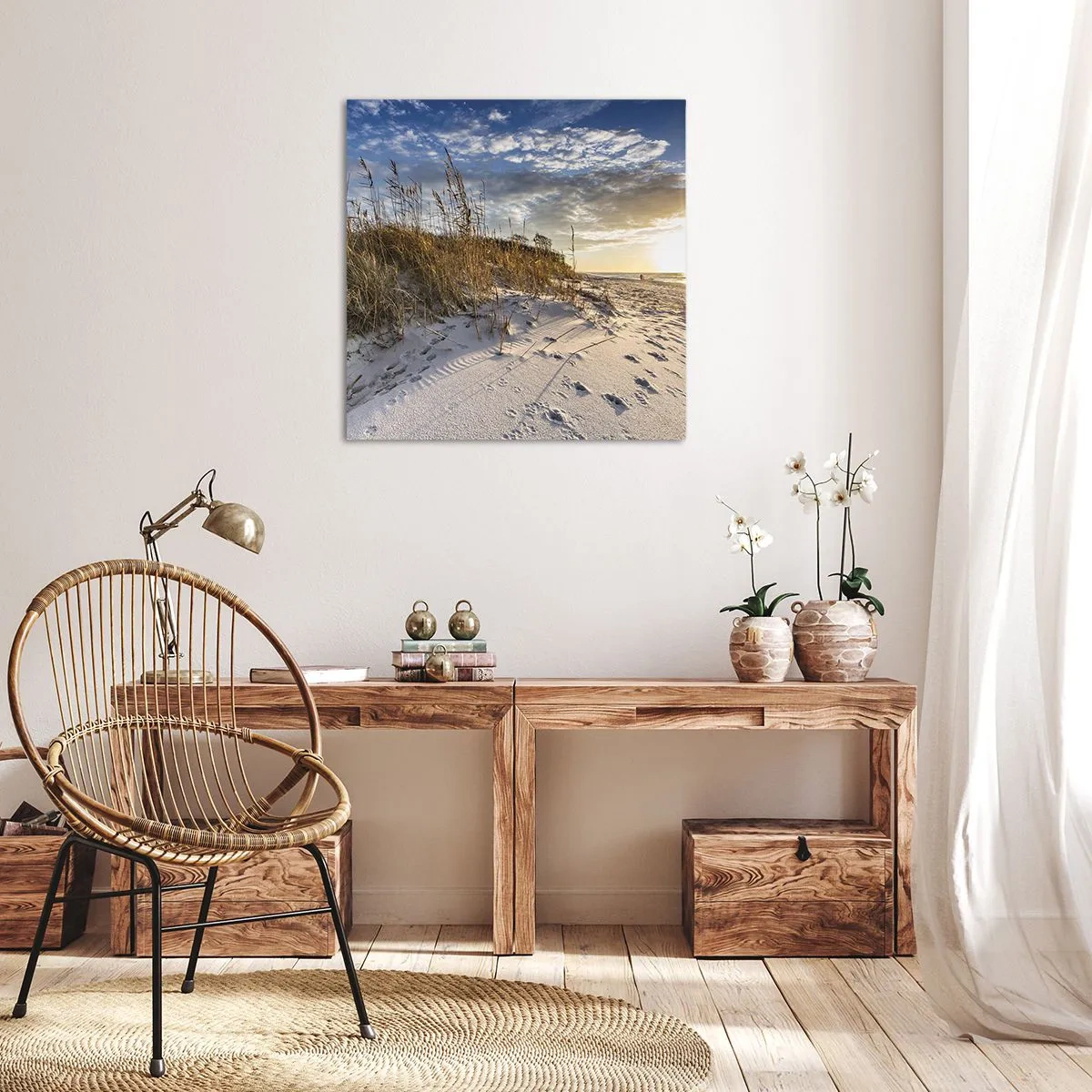 Canvastavla - Bild på duk - Inbjudan till promenad - 60x60 cm