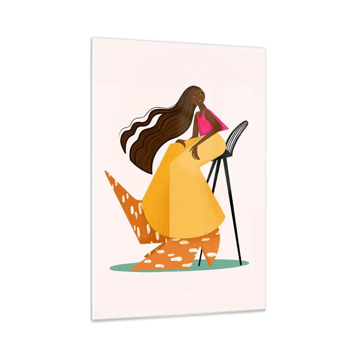 Glastavla - Bild på glas - Modet är också kul - 70x100 cm