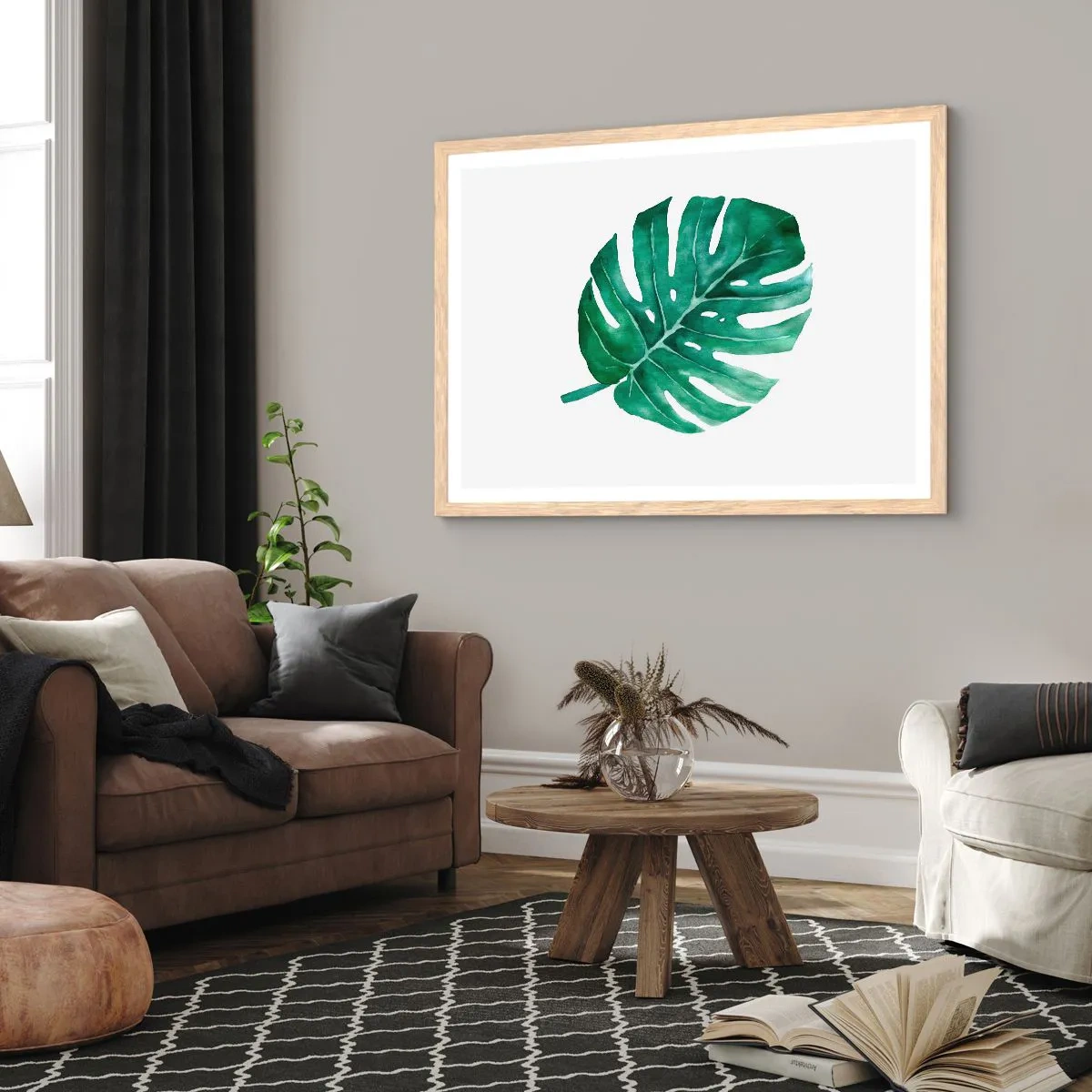 Affisch i ram av ljusek - Grönt koncept - 91x61 cm