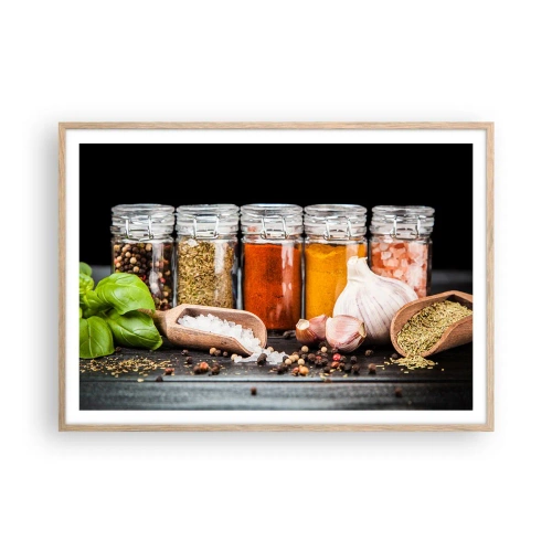 Affisch i ram av ljusek - Så att livet har smak - 100x70 cm
