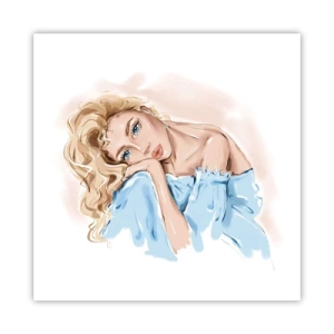 Affisch - Drömmande i blått - 60x60 cm