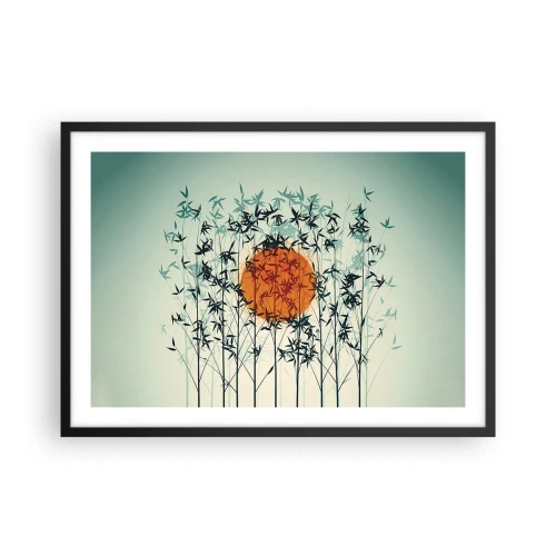 Affisch i svart ram - Japansk sol - 70x50 cm