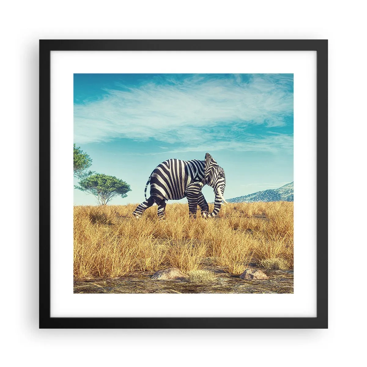 Affisch i svart ram - Grått är ute - 40x40 cm